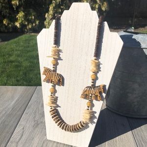 African jungle necklace with zebras